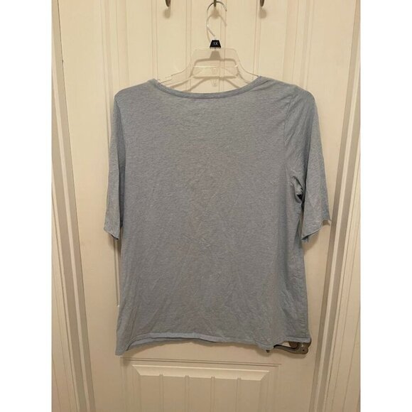 Pure Jill Rolled Short Sleeve Tee Women's XL  Pima Cotton Spandex Light‎ Blue - Picture 6 of 10